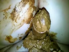 Big cock got covered in shit after banging a tight ass